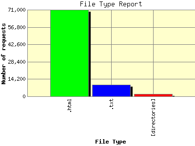 File Type Report: Number of requests by File Type.